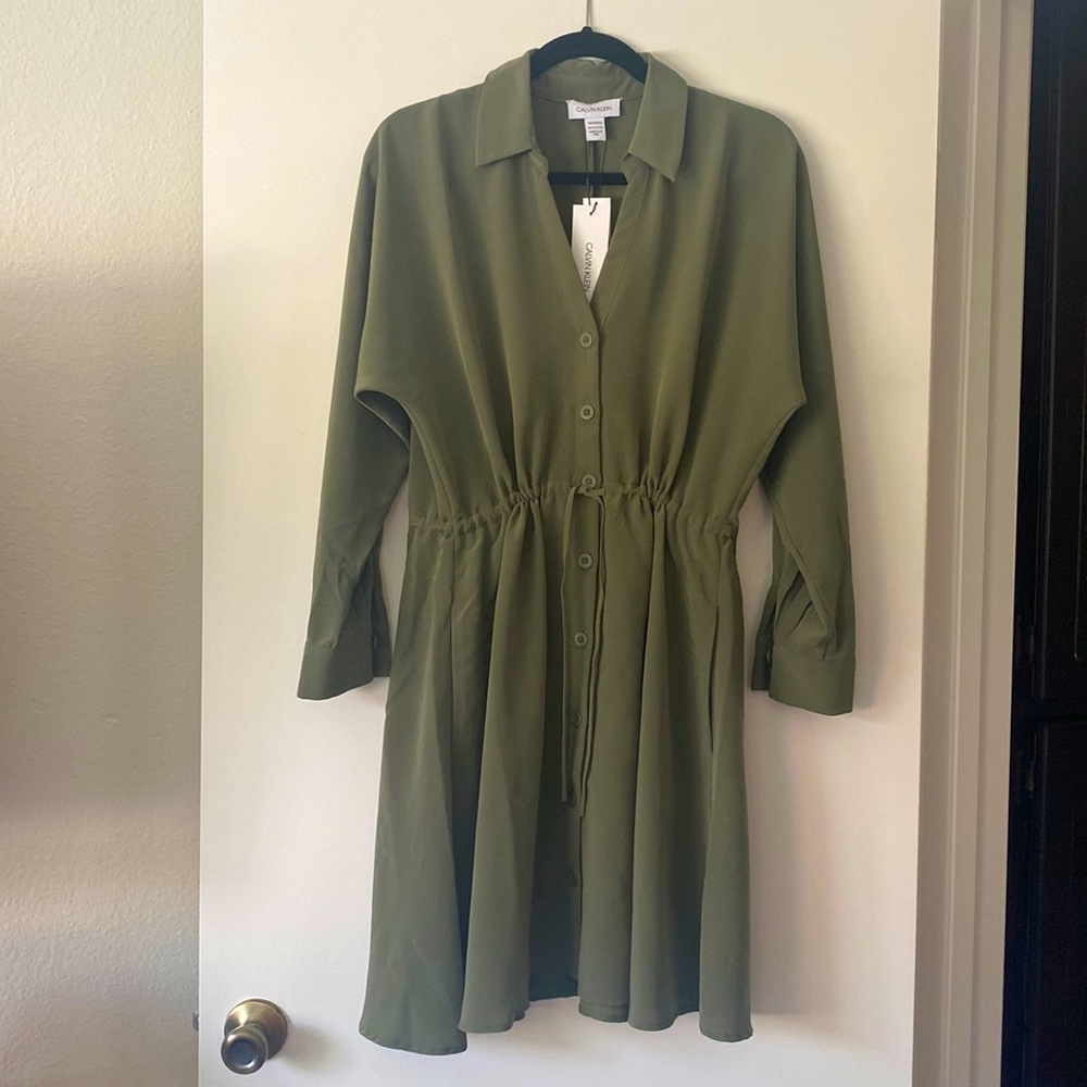 Calvin Klein dress, green color, Xsmall